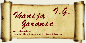 Ikonija Goranić vizit kartica